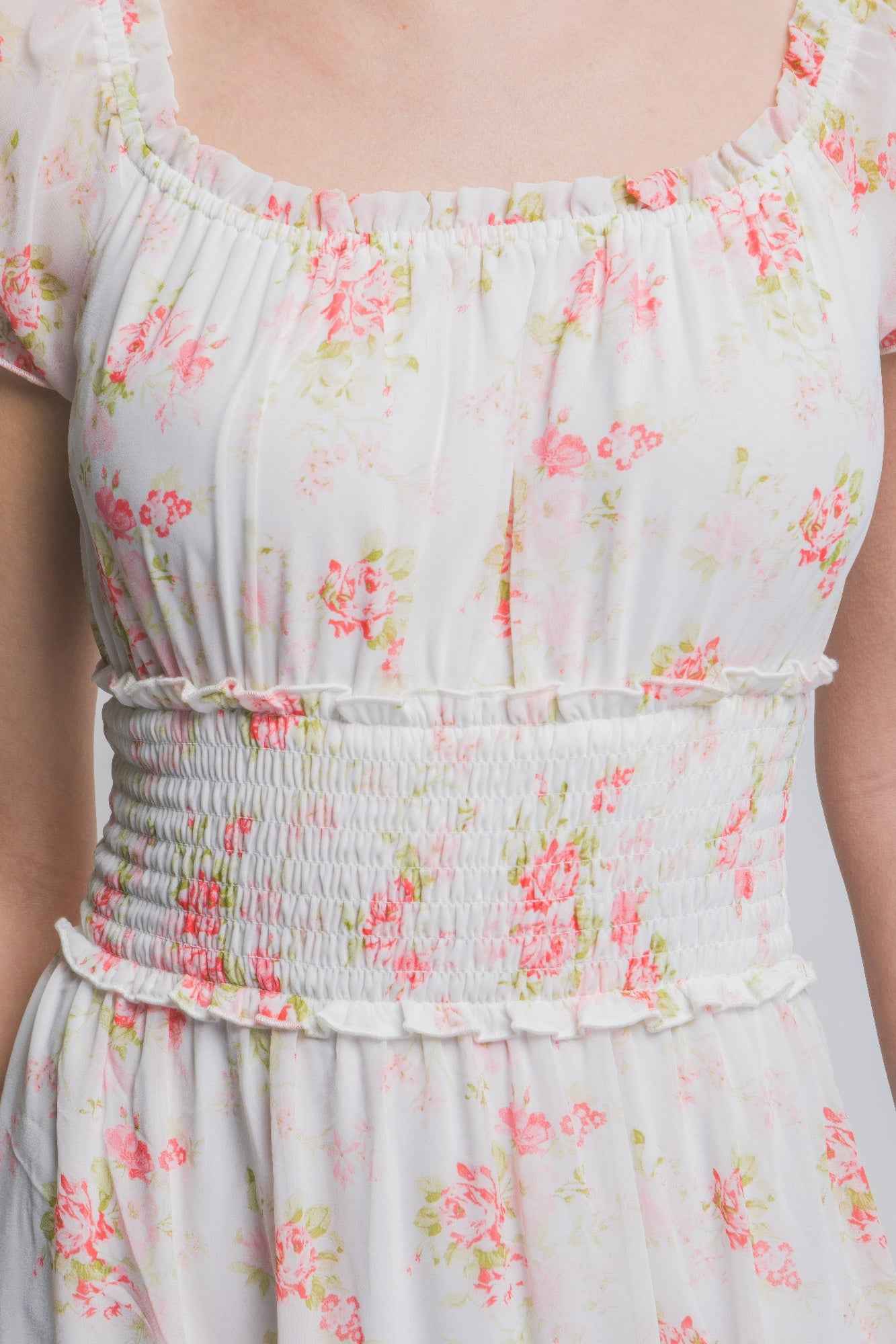 Short Sleeve Floral Maxi Dress