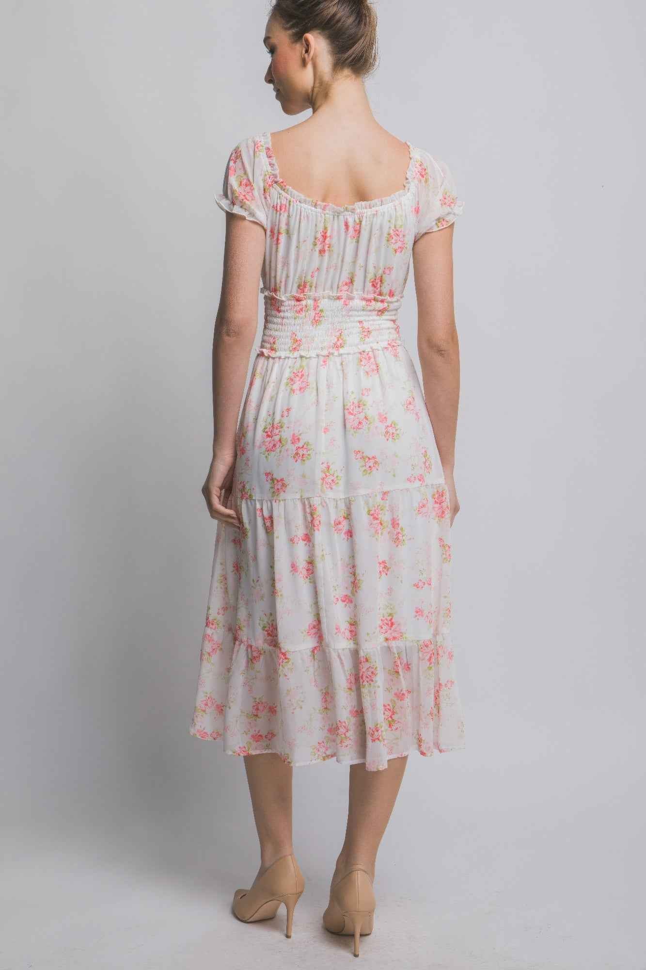 Short Sleeve Floral Maxi Dress