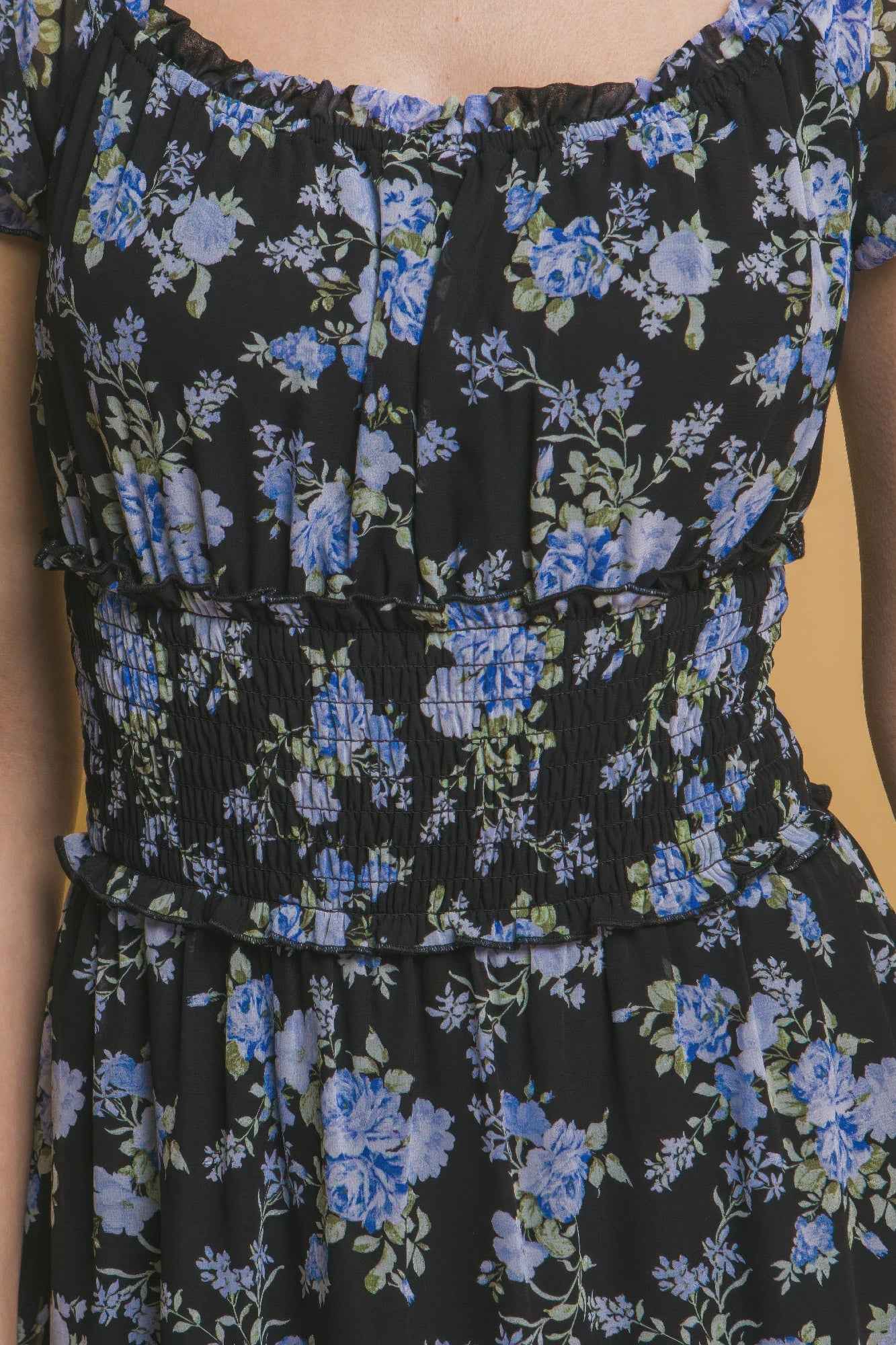 Short Sleeve Floral Maxi Dress
