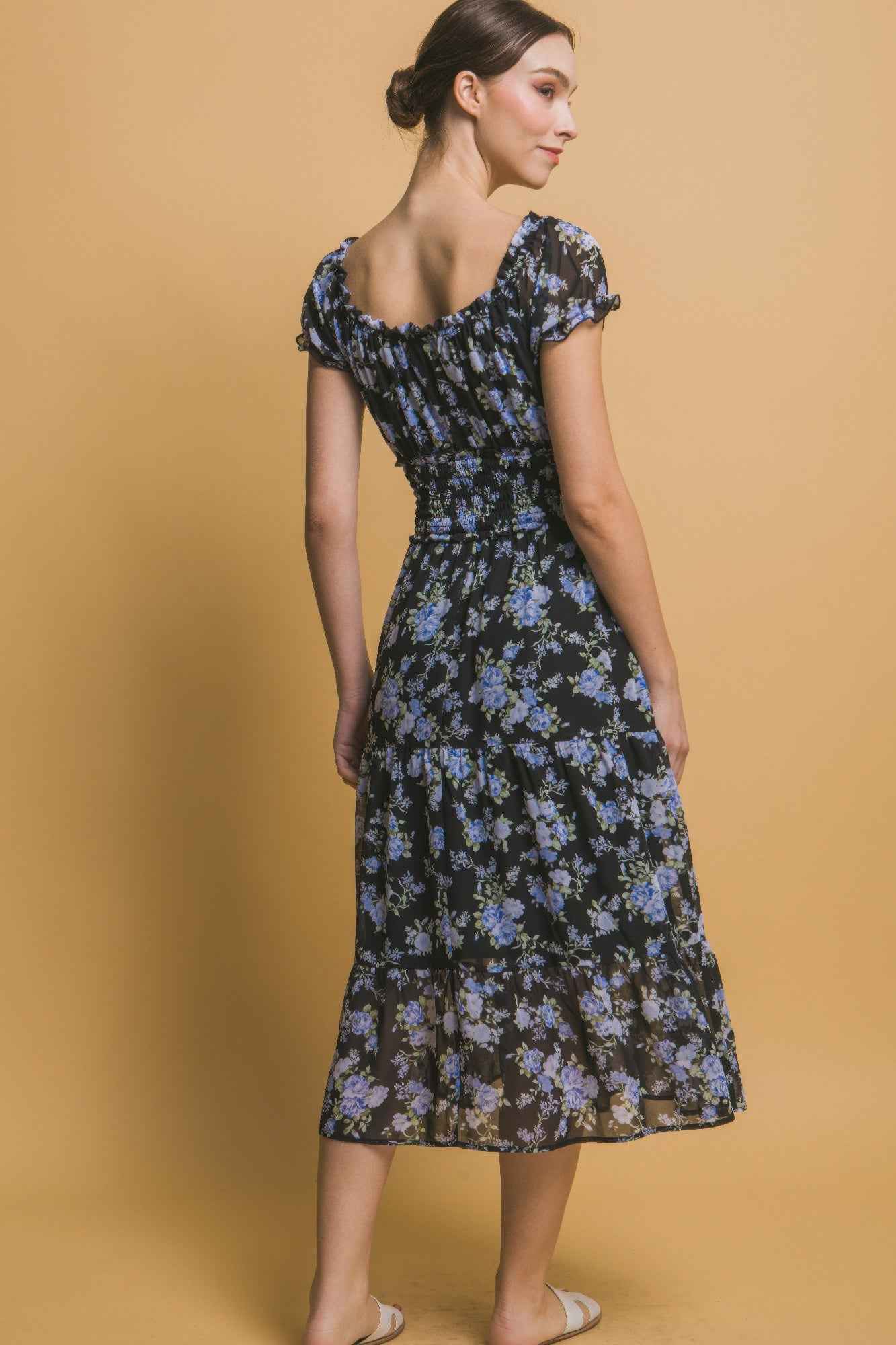 Short Sleeve Floral Maxi Dress