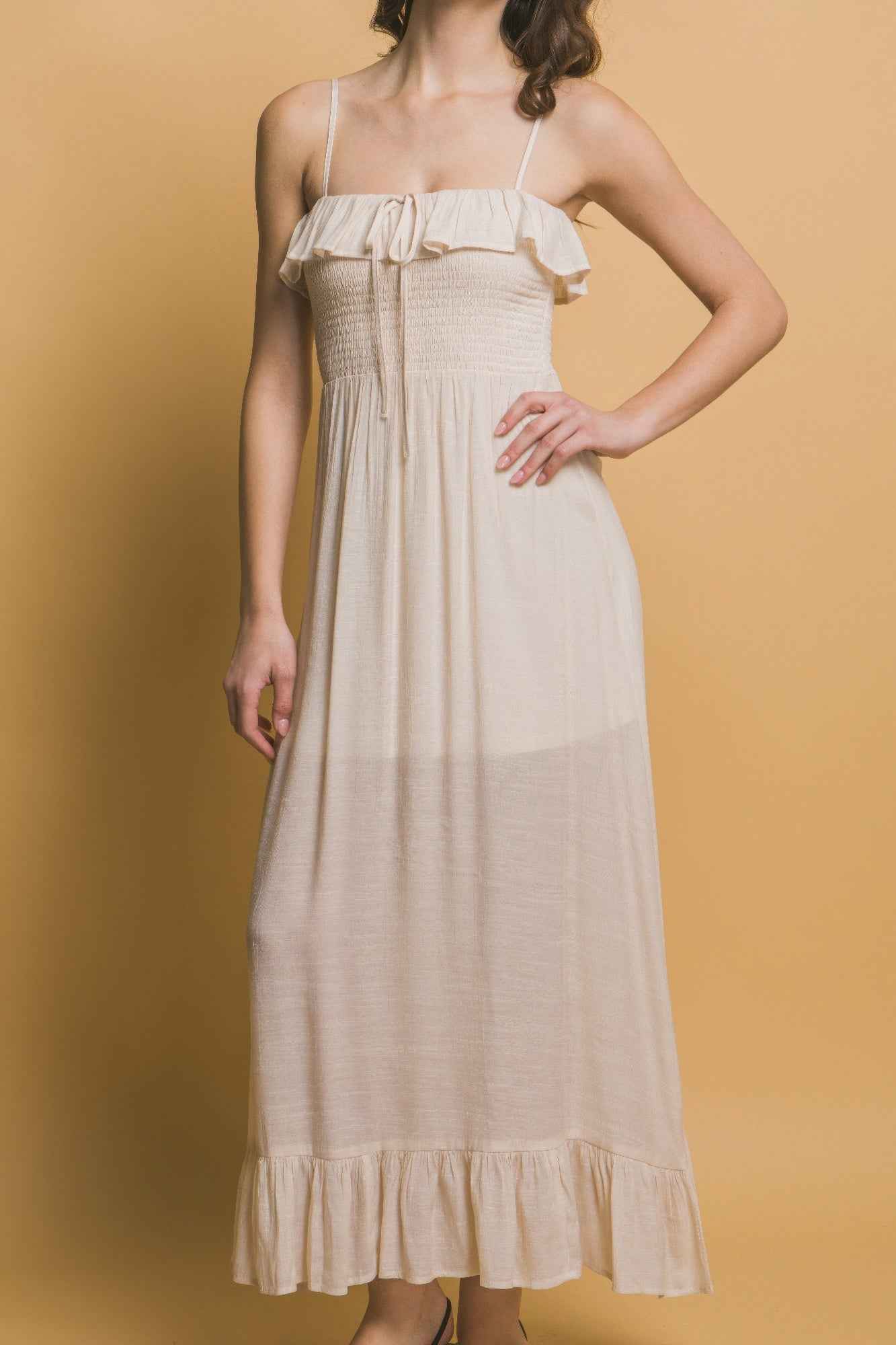 Smocked Ruffle Maxi Dress