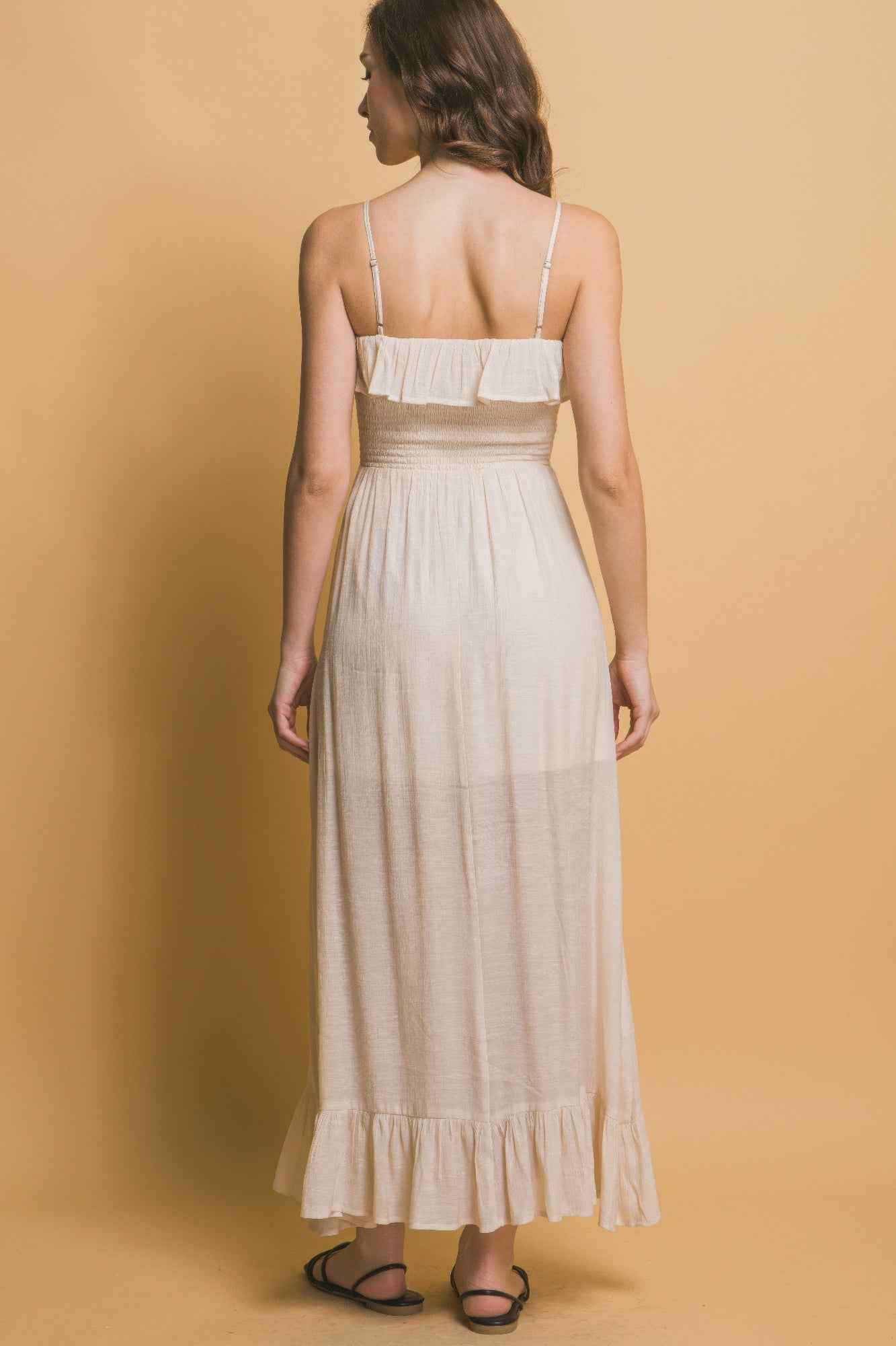 Smocked Ruffle Maxi Dress