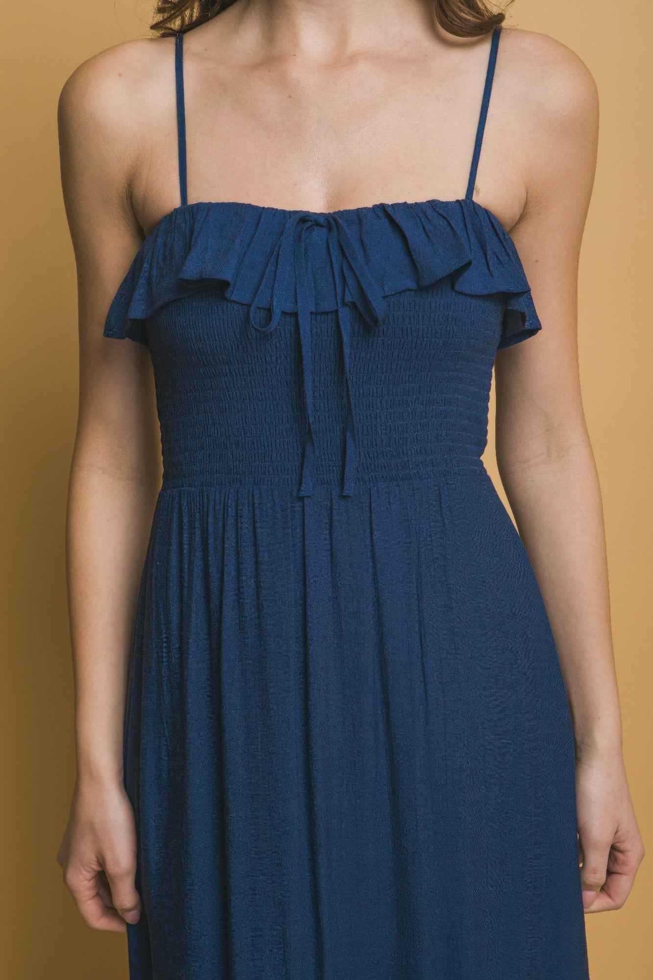 Smocked Ruffle Maxi Dress