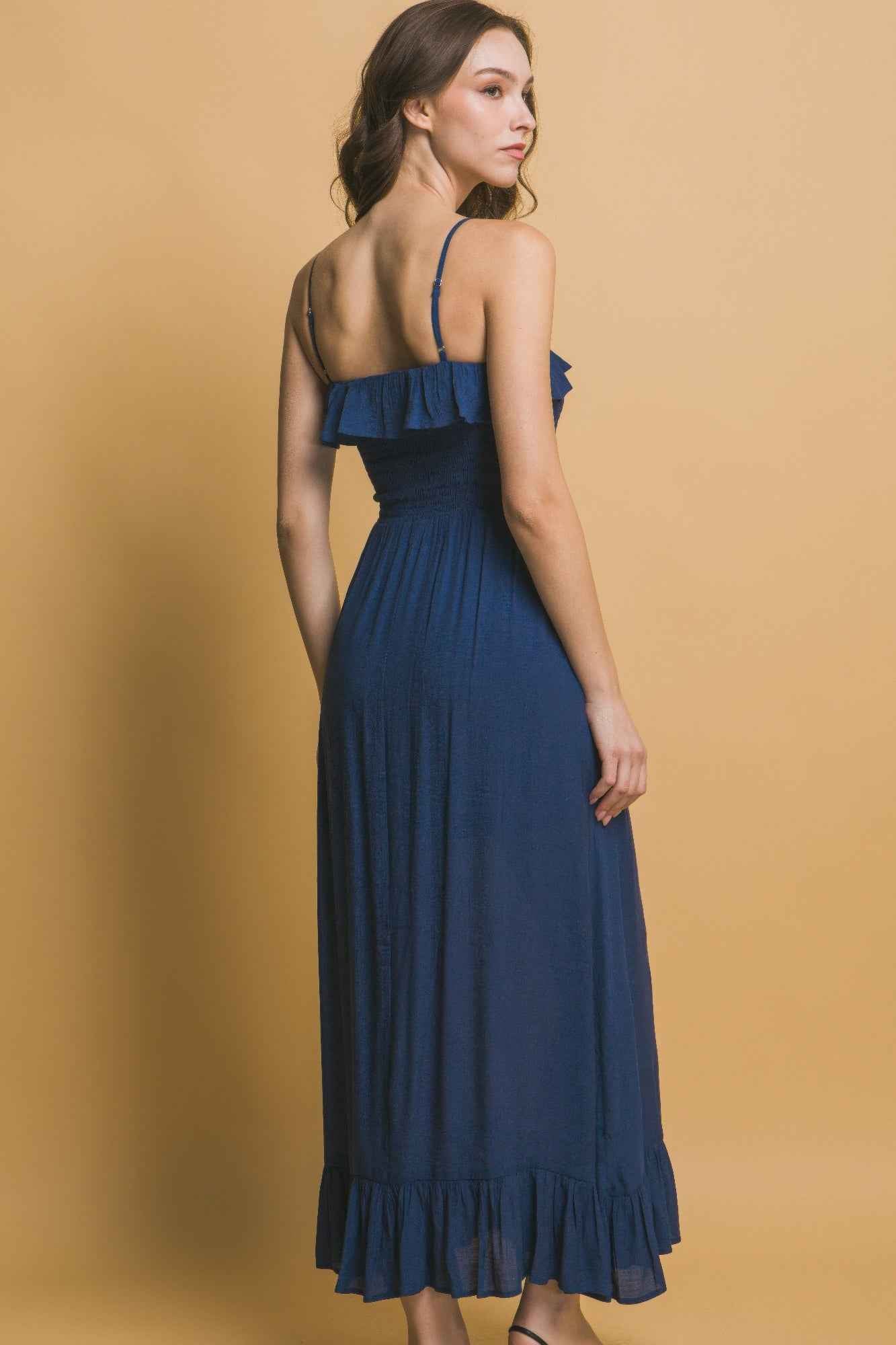 Smocked Ruffle Maxi Dress