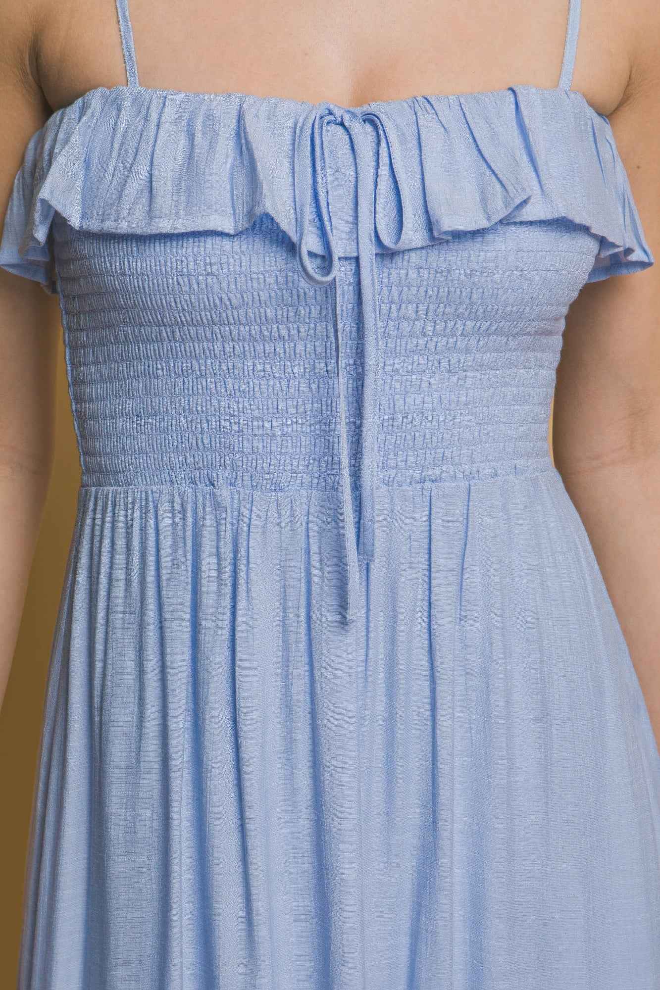 Smocked Ruffle Maxi Dress