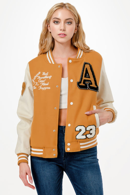Patch Varsity Bomber Jacket - It's a Girly Place