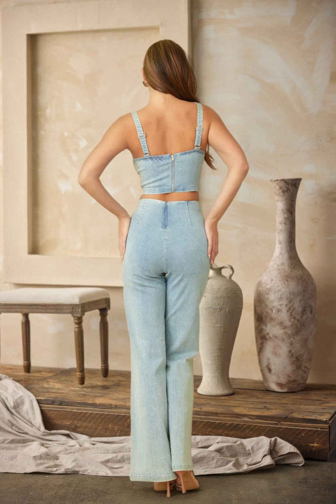 Chain Strap Detail Two-Piece Set