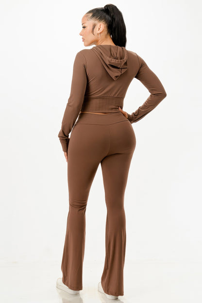 Butter Soft Crop Hoodie And Flare Pants Set - It's a Girly Place