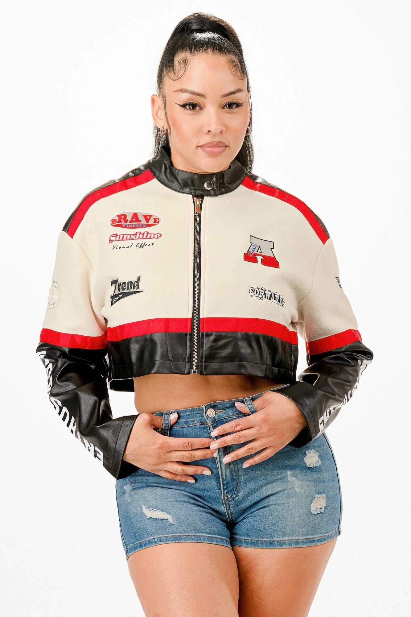 Colorblock Crop Jacket - It's a Girly Place