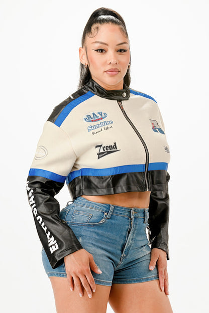 Colorblock Crop Jacket - It's a Girly Place