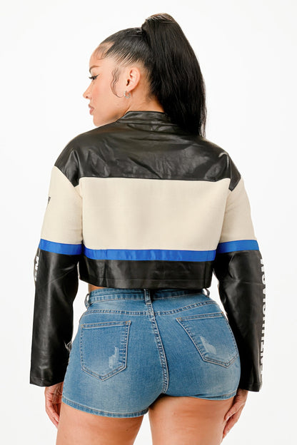 Colorblock Crop Jacket - It's a Girly Place