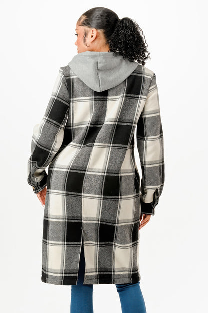 Hooded Plaid Coat - It's a Girly Place