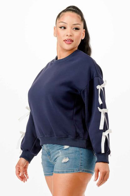 Casual Sweatshirts With Bow