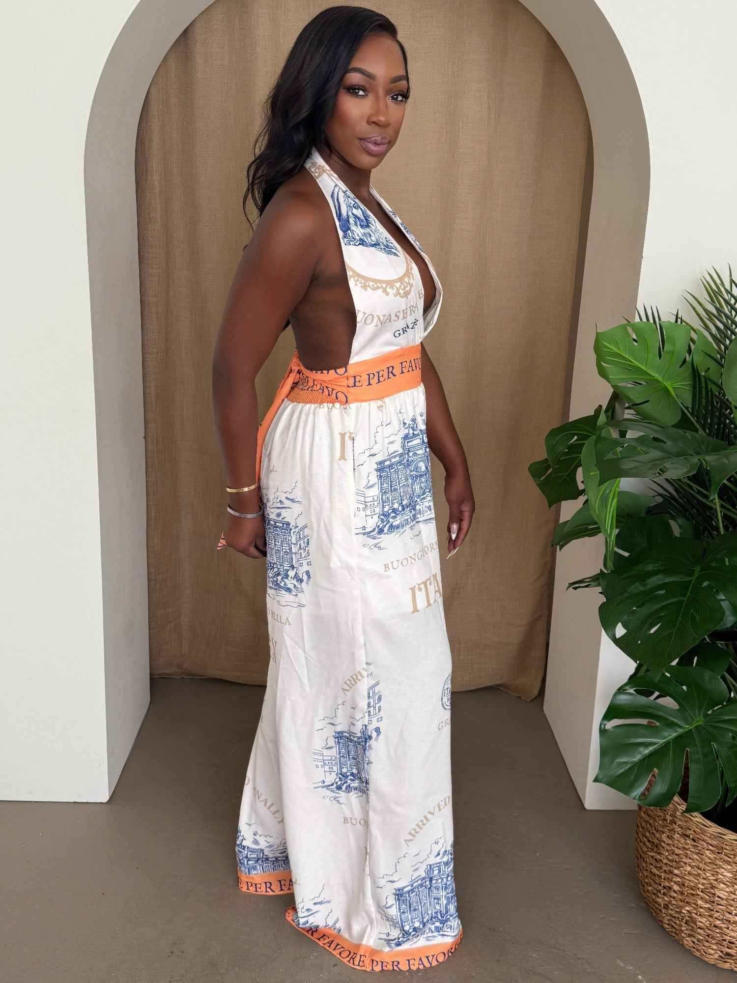 Italian Escape Halter Jumpsuit