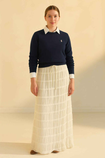 Sky Breeze Sheer Maxi Skirt