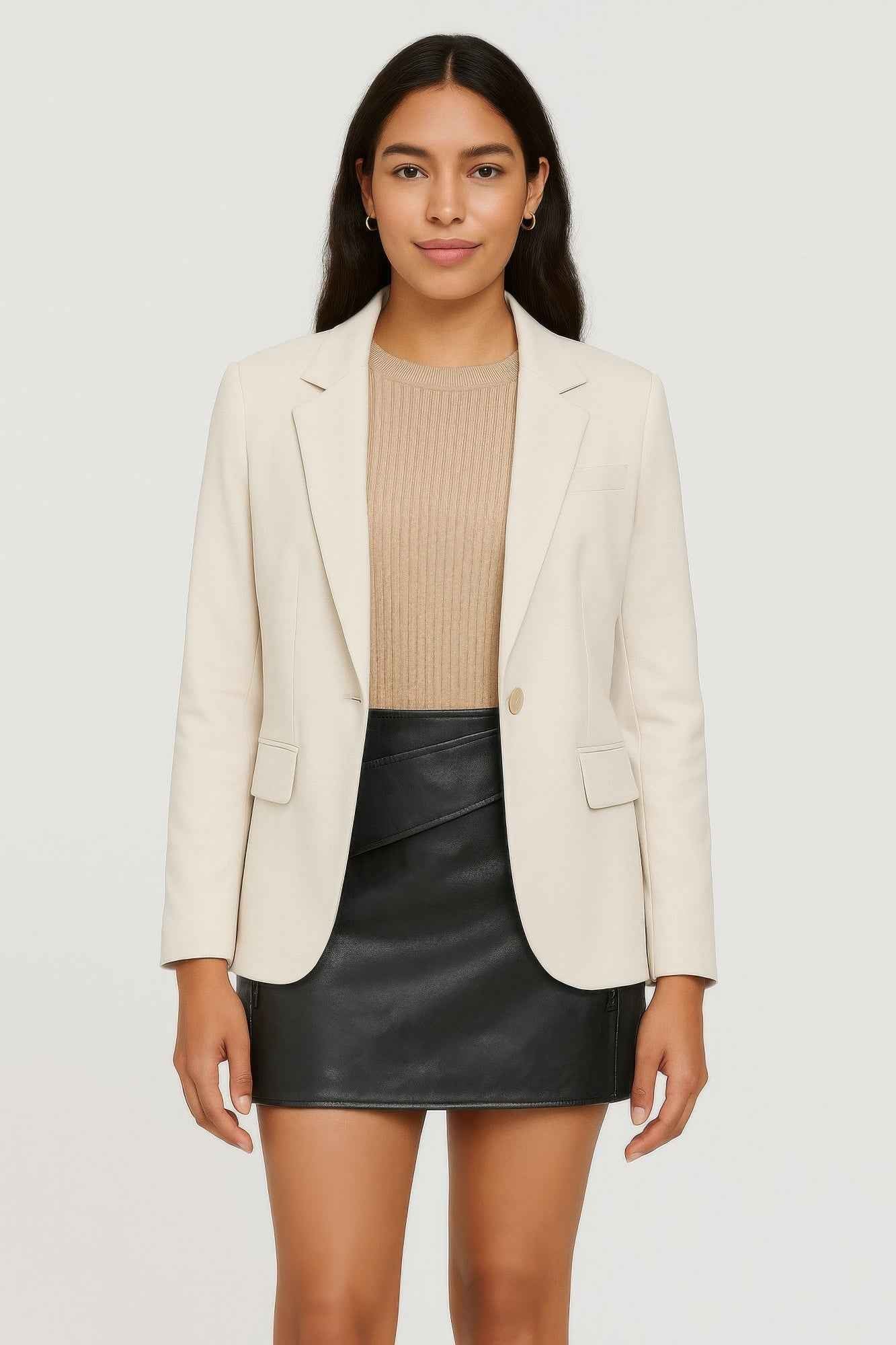 Faux Leather Strap Mini Skirt