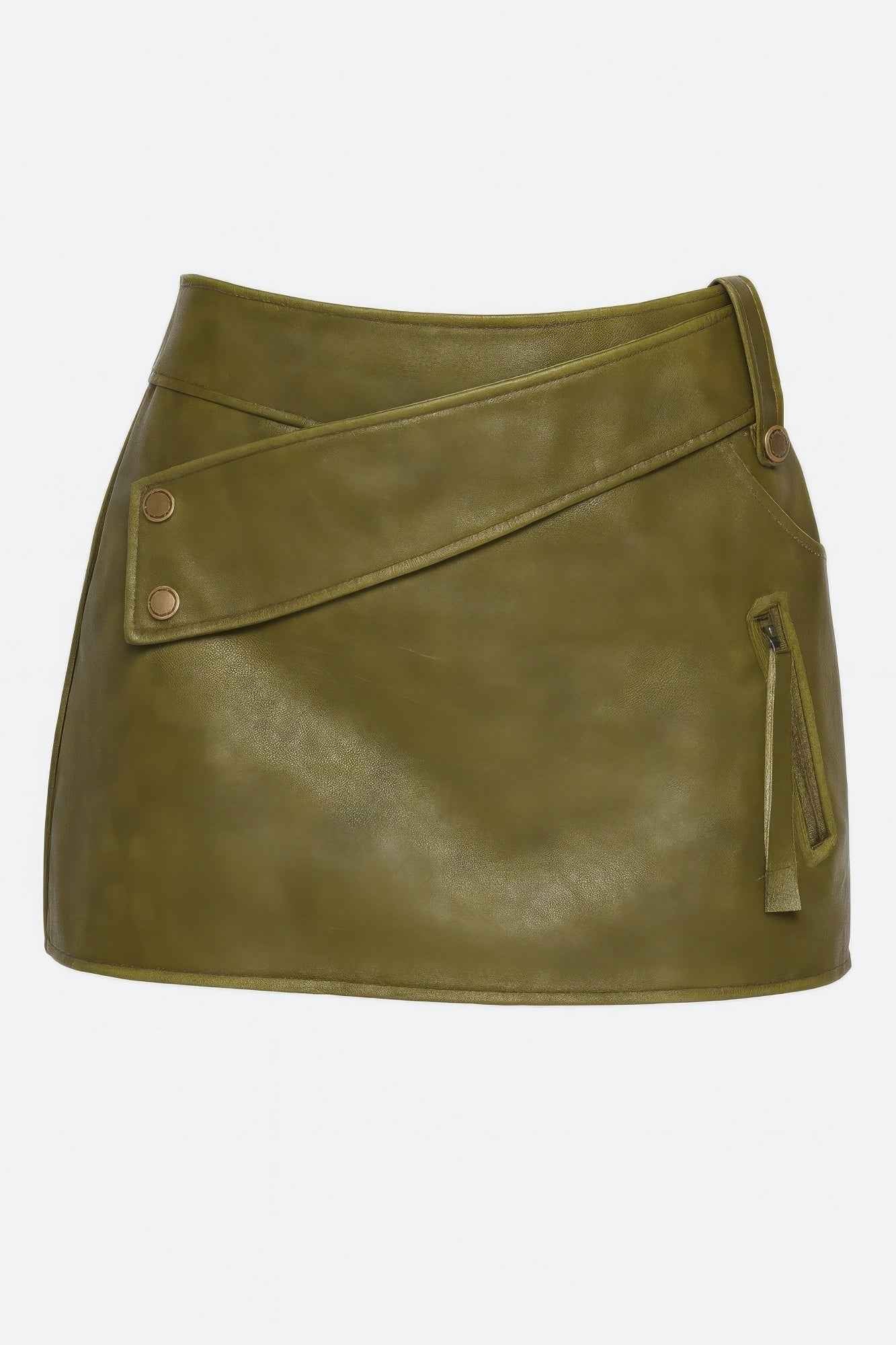 Faux Leather Strap Mini Skirt
