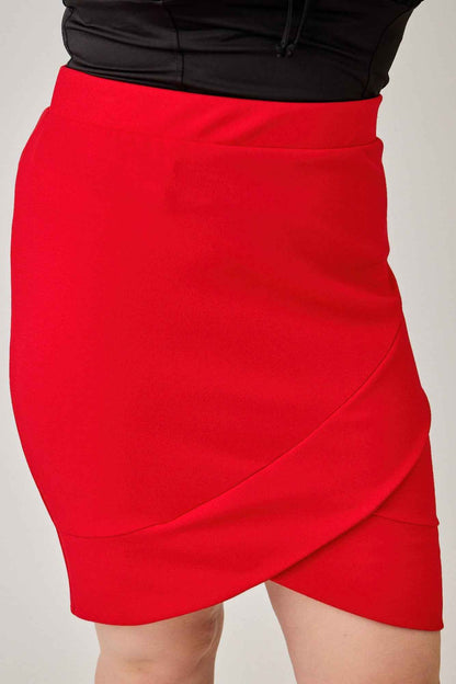 Plus Size Tulip Hem Knit Crepe Skirt