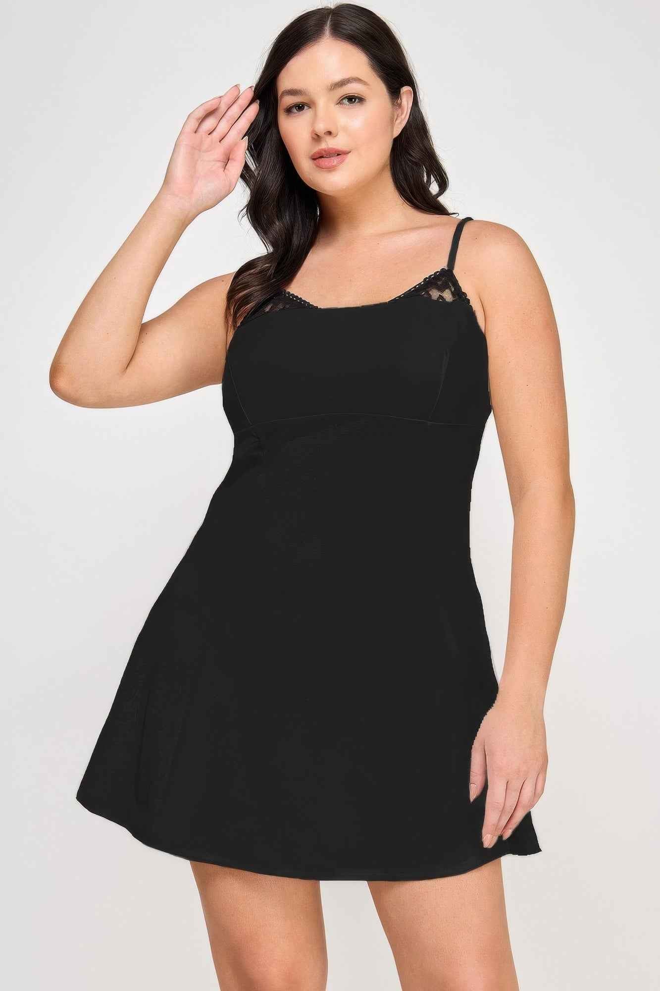Plus Size Fit & Flare Scuba Crepe Dress
