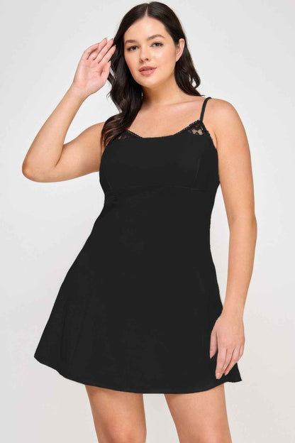 Plus Size Fit & Flare Scuba Crepe Dress