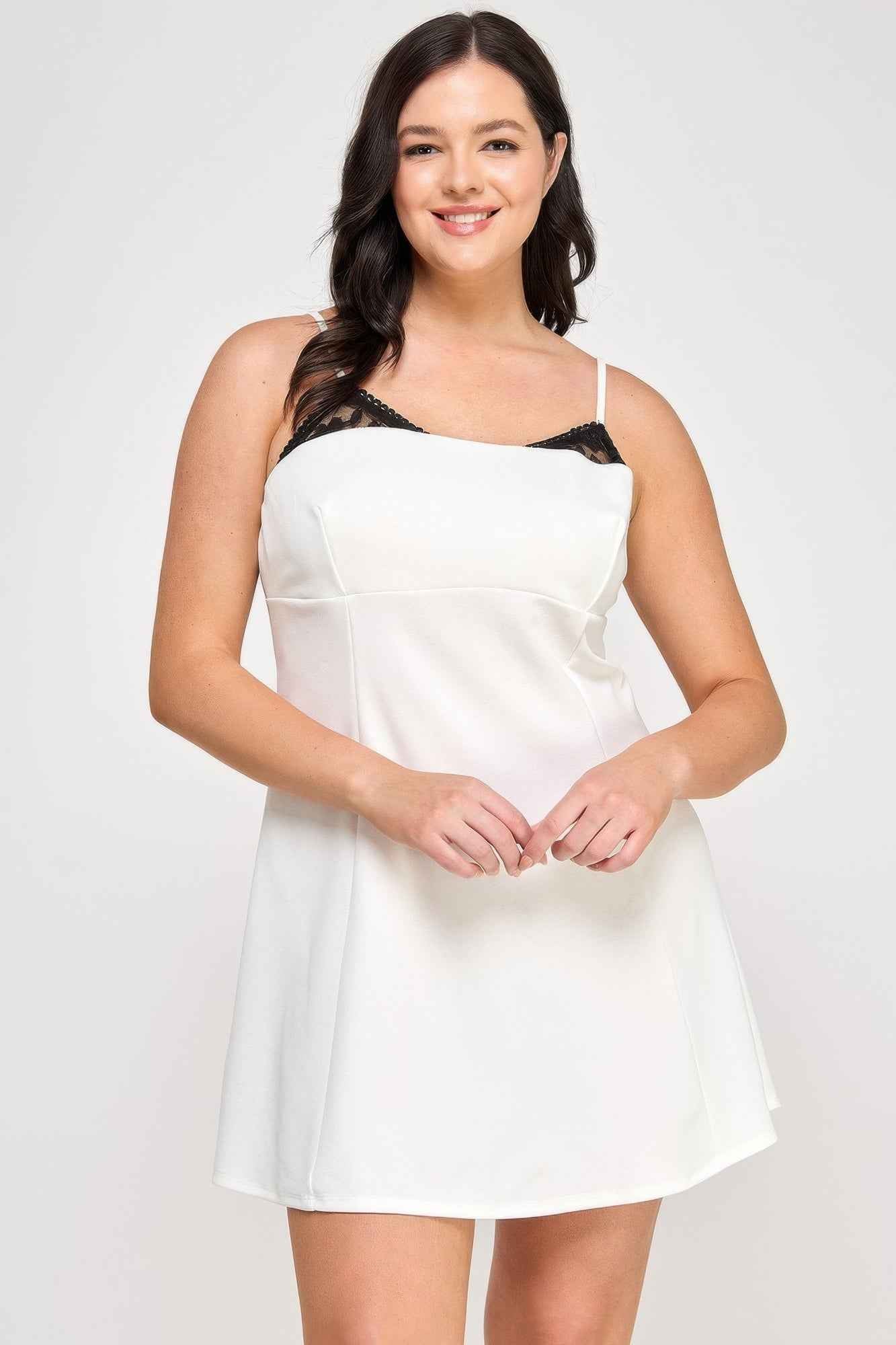Plus Size Fit & Flare Scuba Crepe Dress