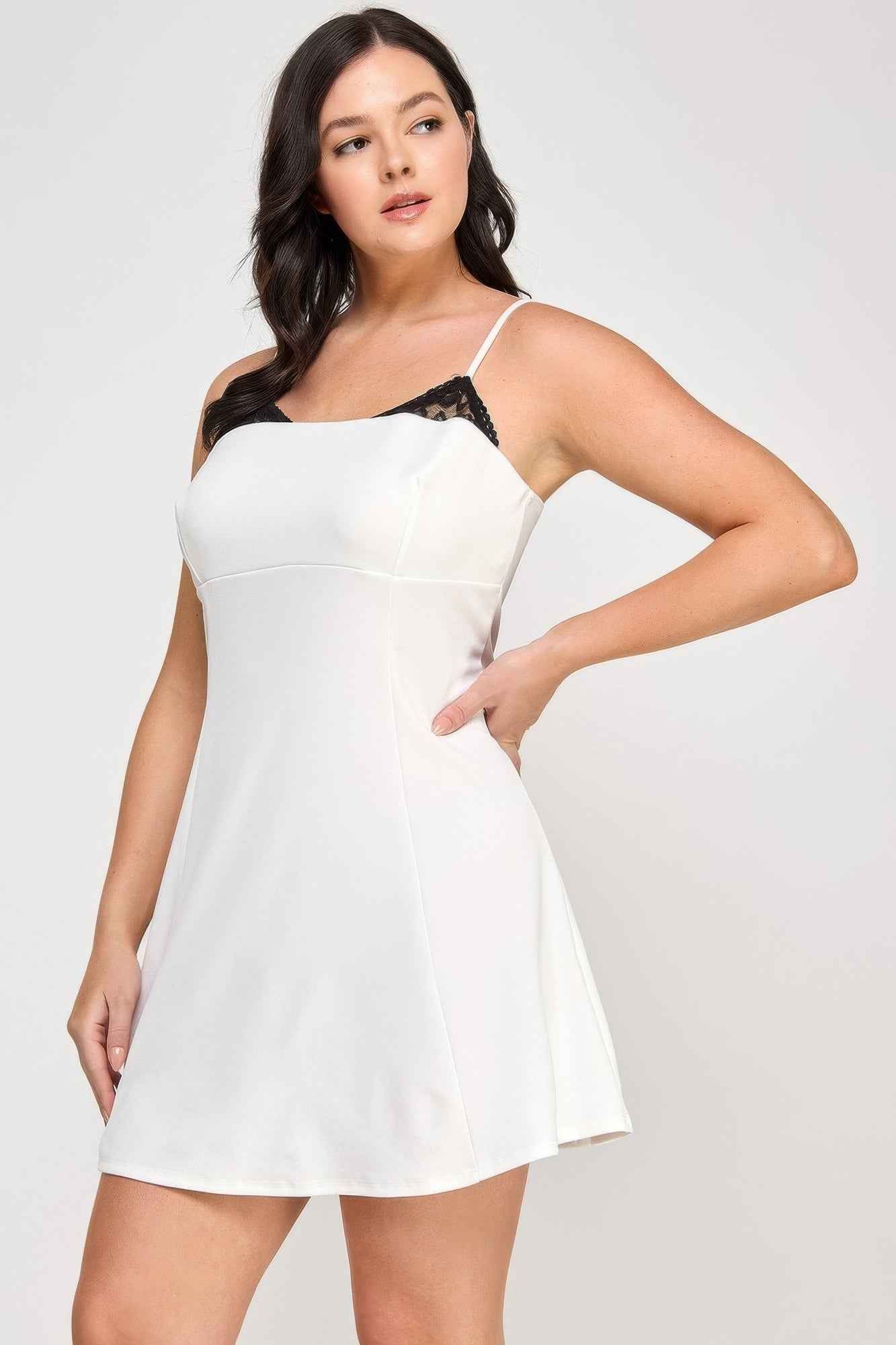 Plus Size Fit & Flare Scuba Crepe Dress