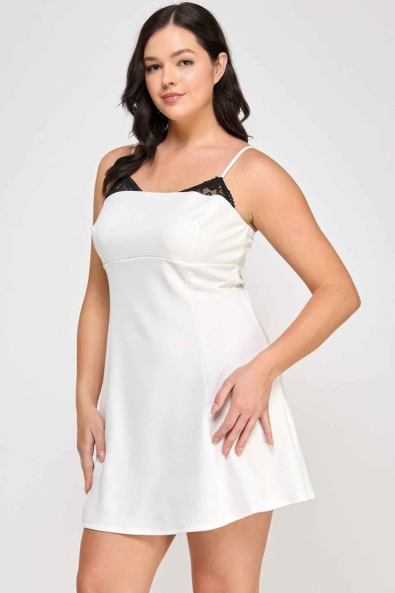 Plus Size Fit & Flare Scuba Crepe Dress