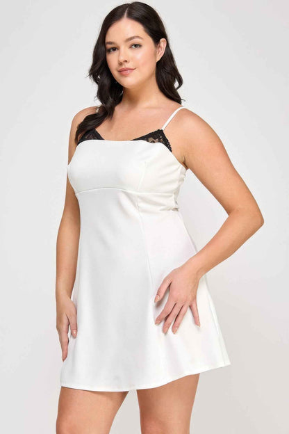 Plus Size Fit & Flare Scuba Crepe Dress