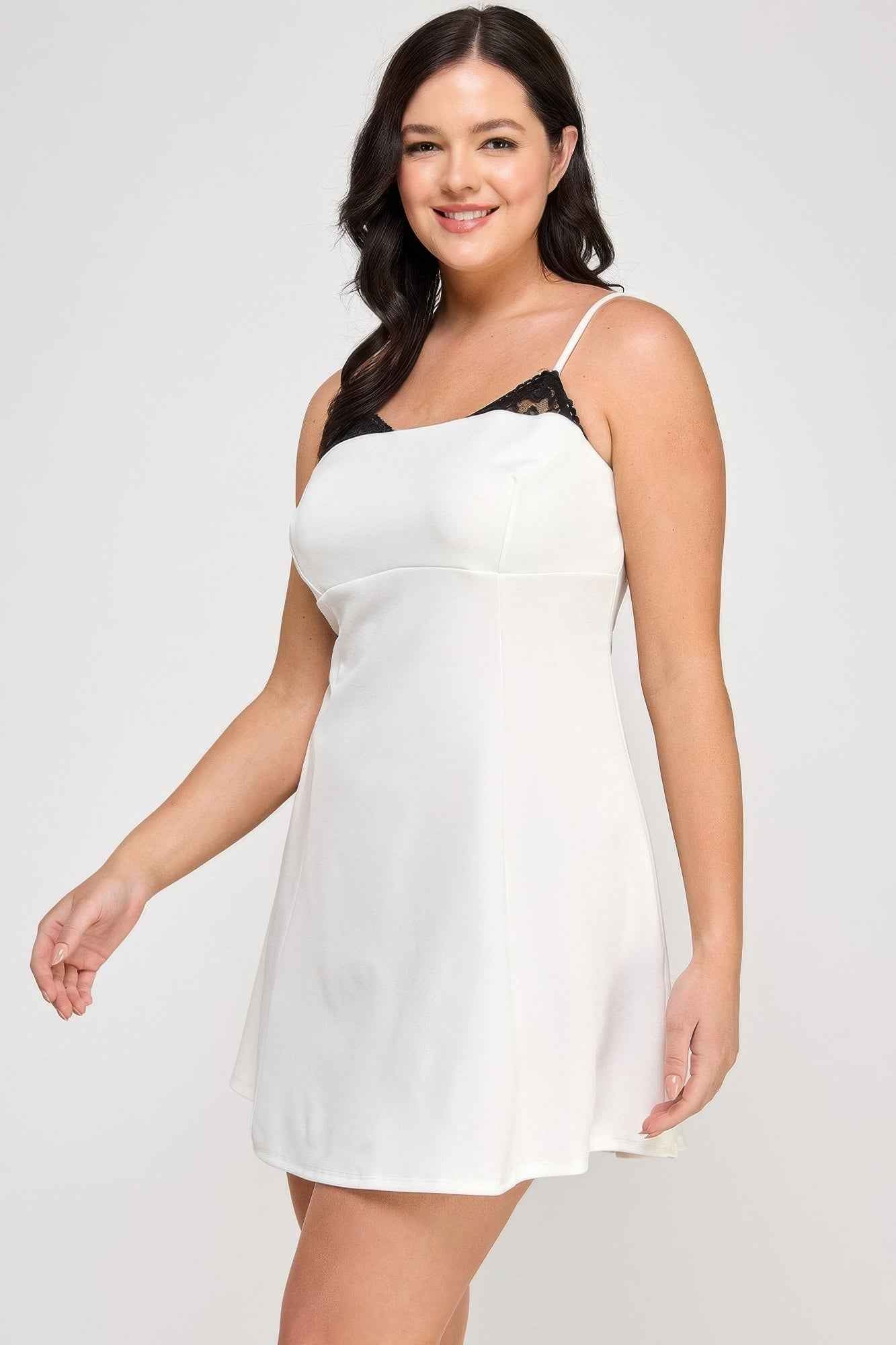 Plus Size Fit & Flare Scuba Crepe Dress