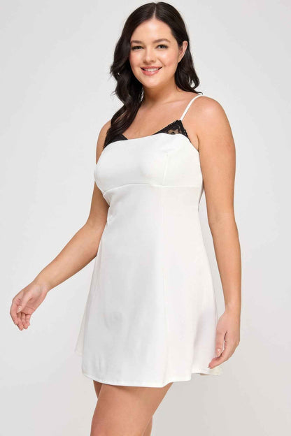 Plus Size Fit & Flare Scuba Crepe Dress