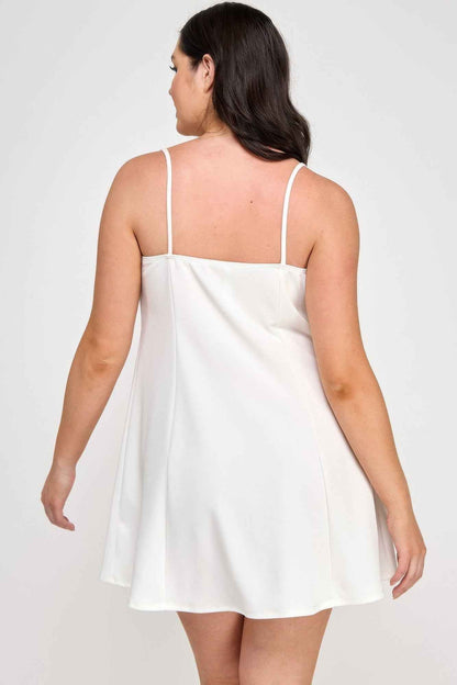 Plus Size Fit & Flare Scuba Crepe Dress