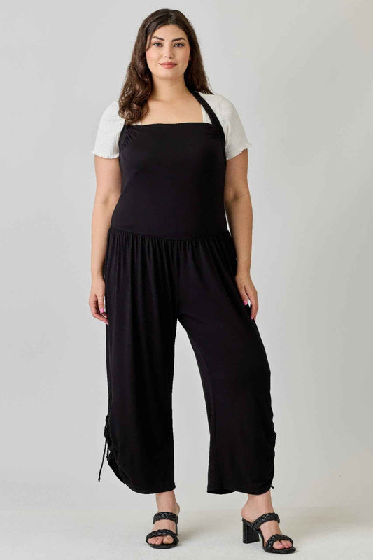 Plus Size Wide Leg Halter Style Jumpsuit