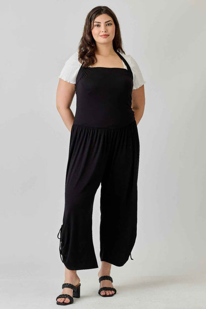 Plus Size Wide Leg Halter Style Jumpsuit