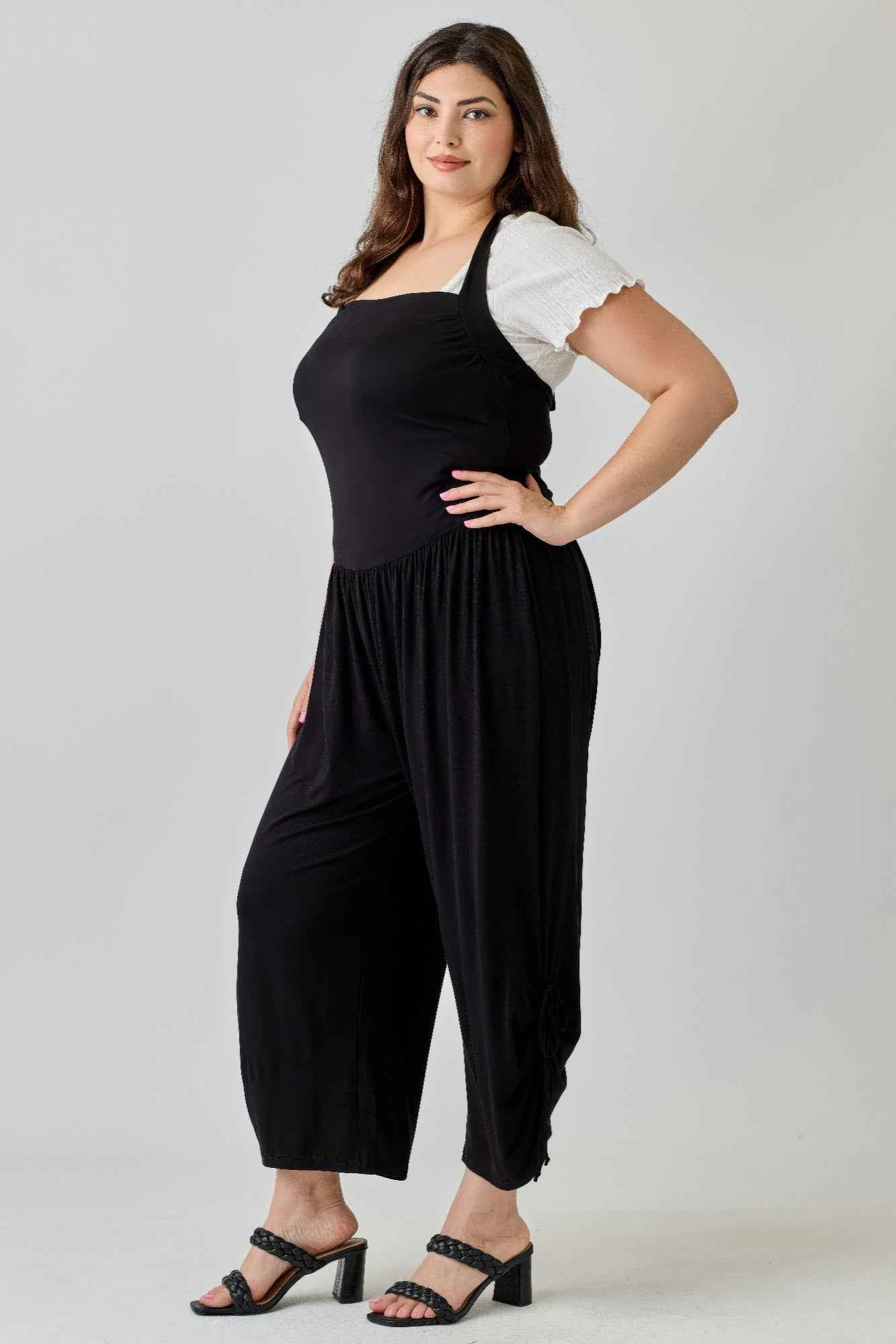Plus Size Wide Leg Halter Style Jumpsuit