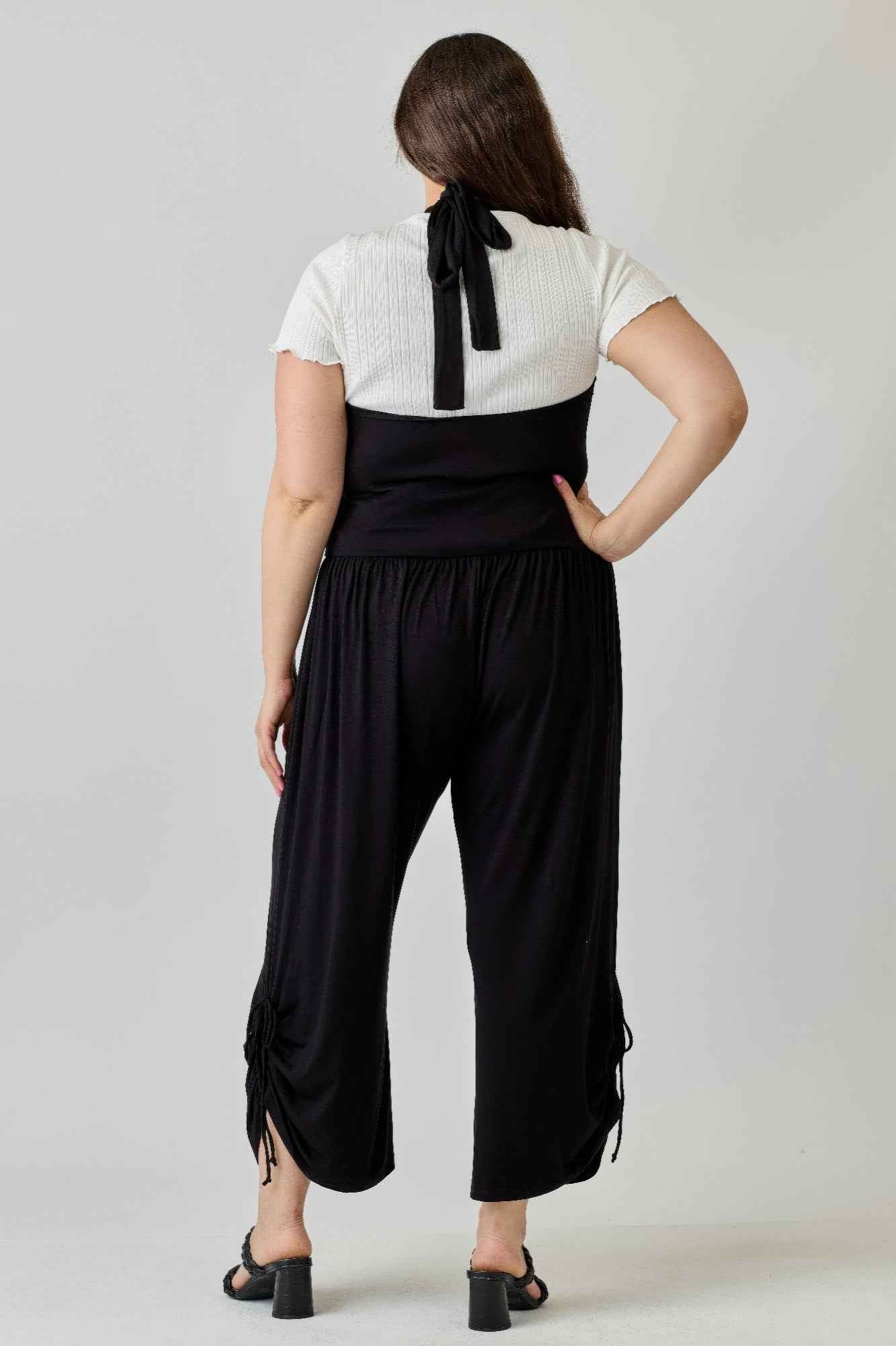 Plus Size Wide Leg Halter Style Jumpsuit