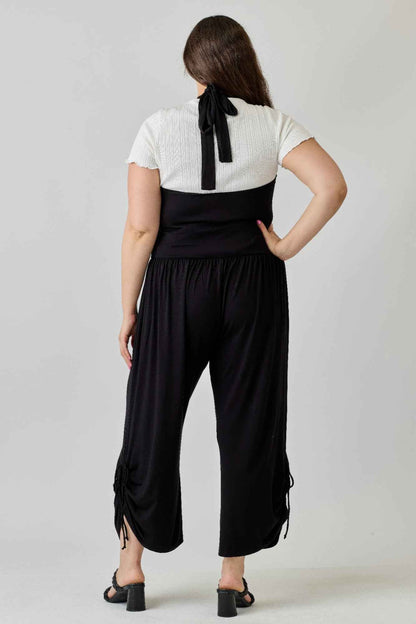 Plus Size Wide Leg Halter Style Jumpsuit
