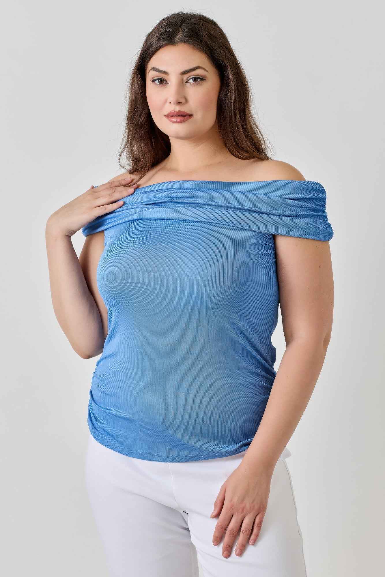 Plus Size Ots 2x1 Knit Rib Top
