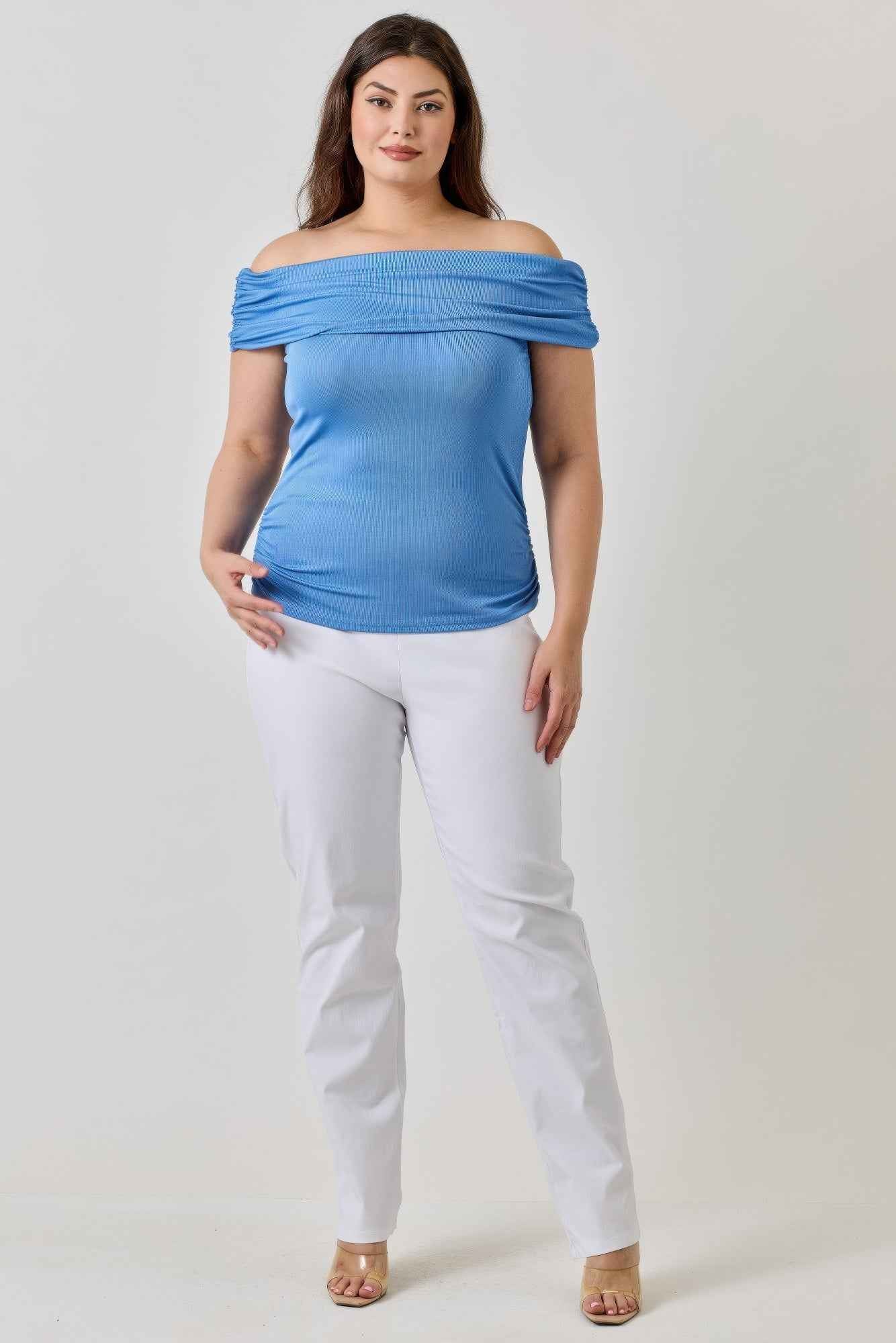 Plus Size Ots 2x1 Knit Rib Top