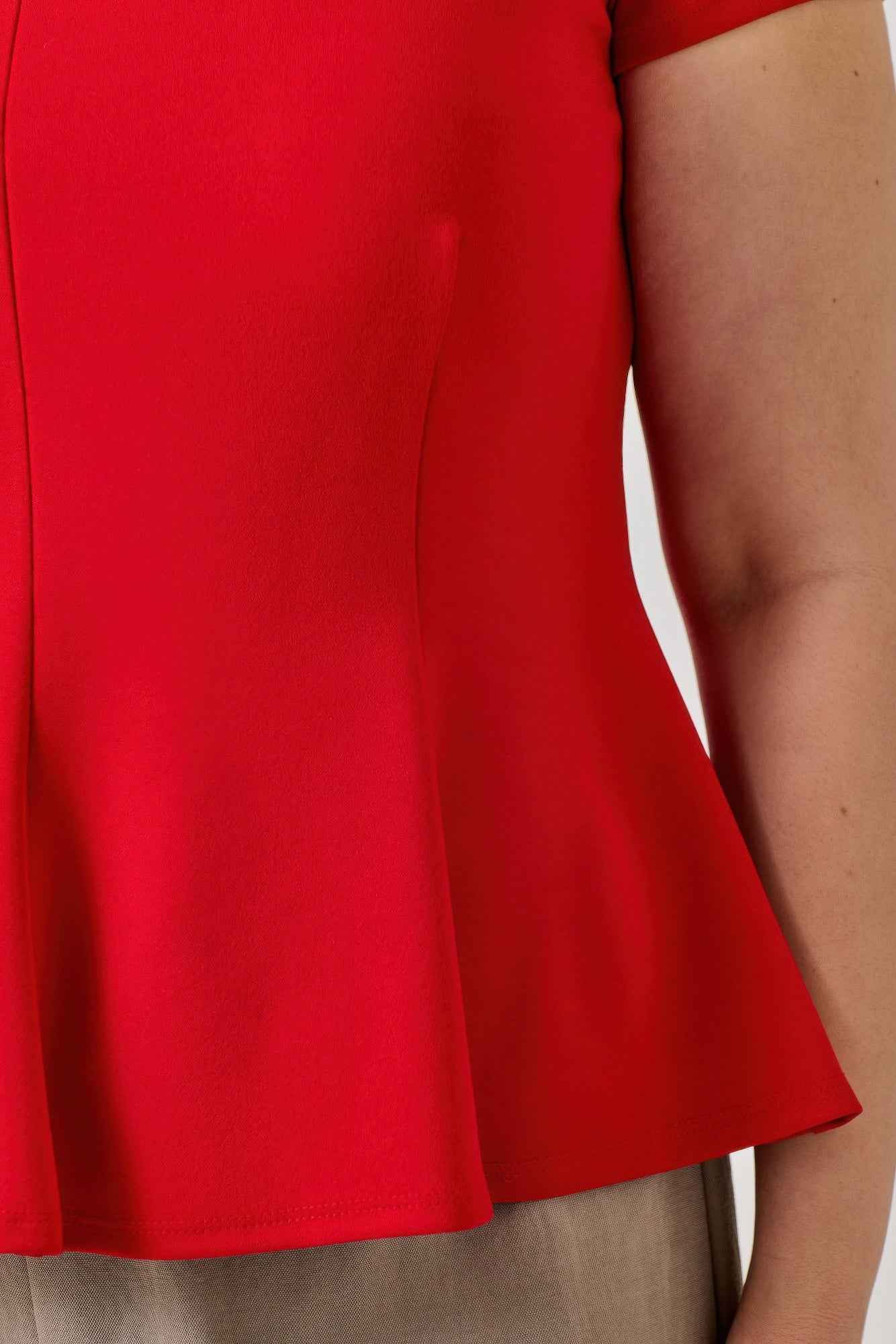 Plus Size Ss Scuba Crepe Peplum Top