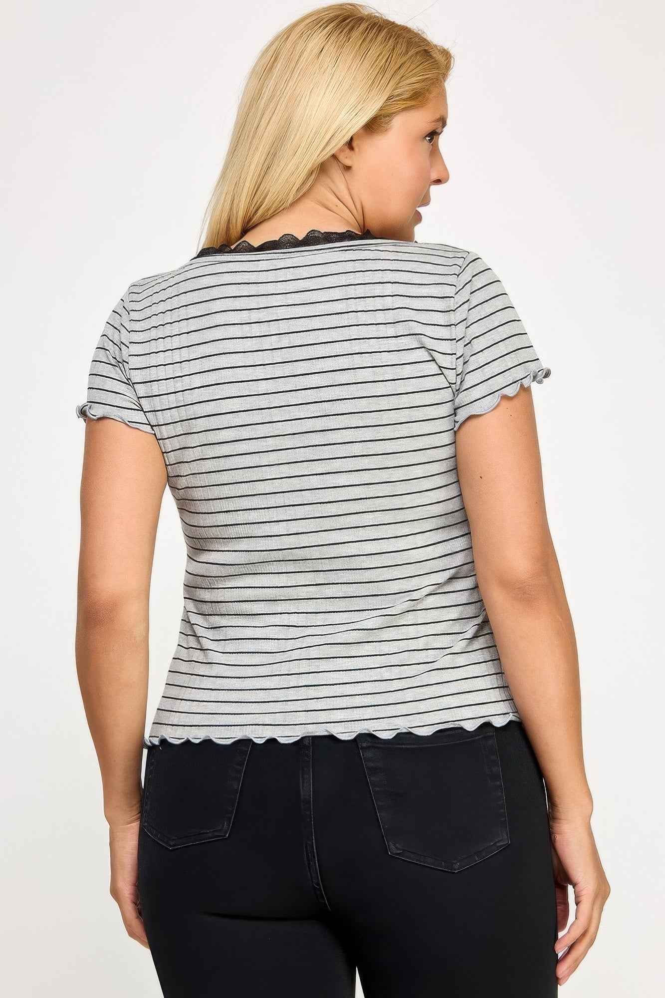 Plus Size Curly Merrow Tie Front Top