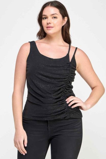 Plus Size Sleeveless Top With Subtle Shimmer