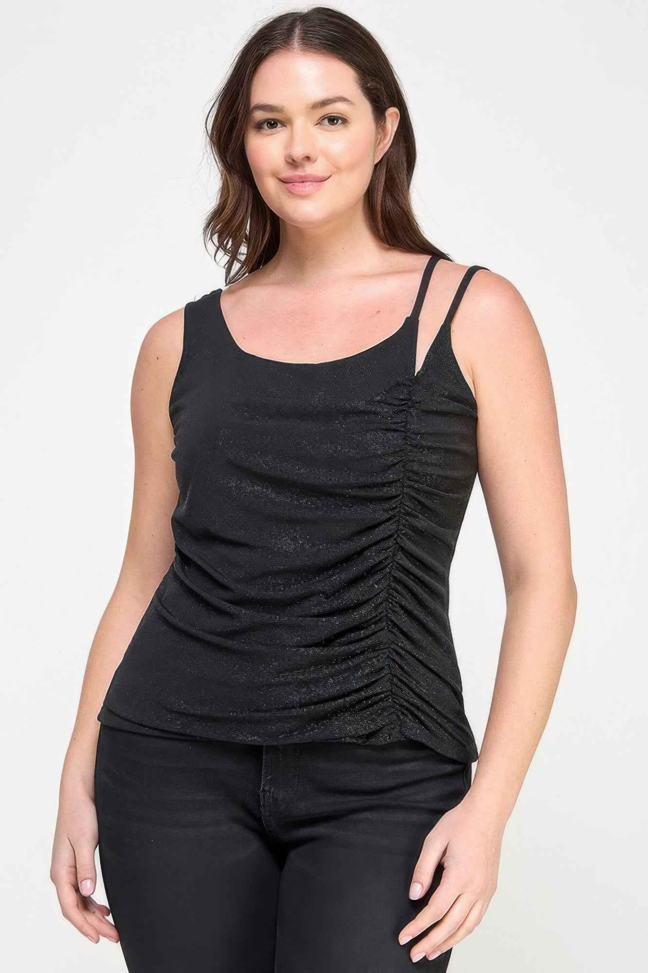 Plus Size Sleeveless Top With Subtle Shimmer