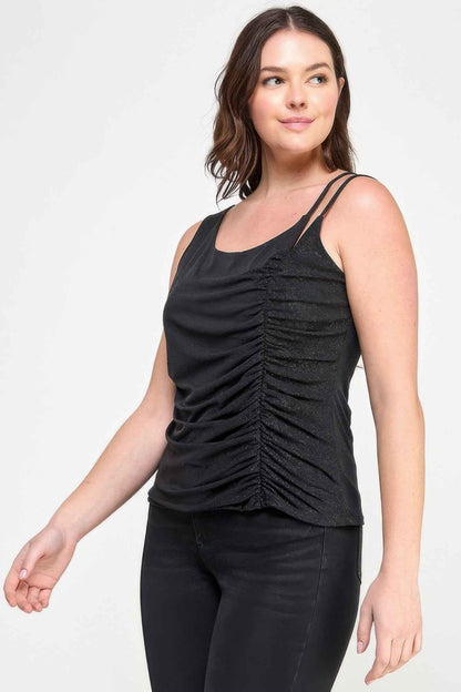 Plus Size Sleeveless Top With Subtle Shimmer