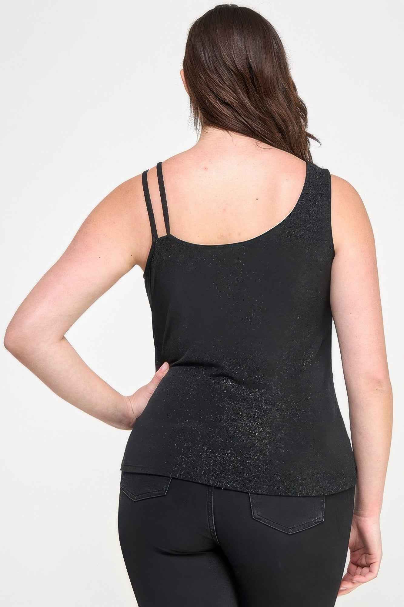 Plus Size Sleeveless Top With Subtle Shimmer