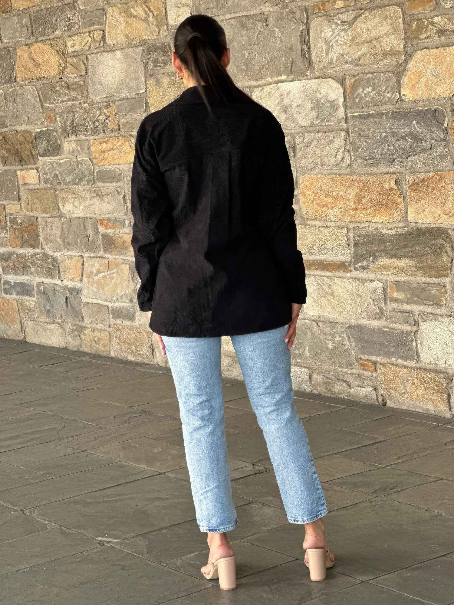 Oversized Corduroy Shacket Button Down Utility