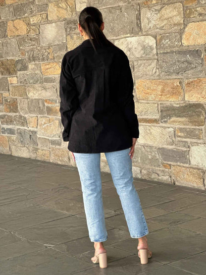 Oversized Corduroy Shacket Button Down Utility