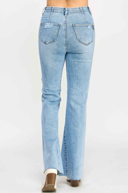 High Rise Flare With Seam Detail