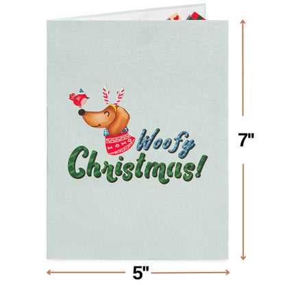 Woofy Christmas Pop Up Card, with Keepsake