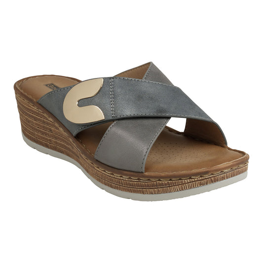 Women's Demi Blue Wedge Sandals