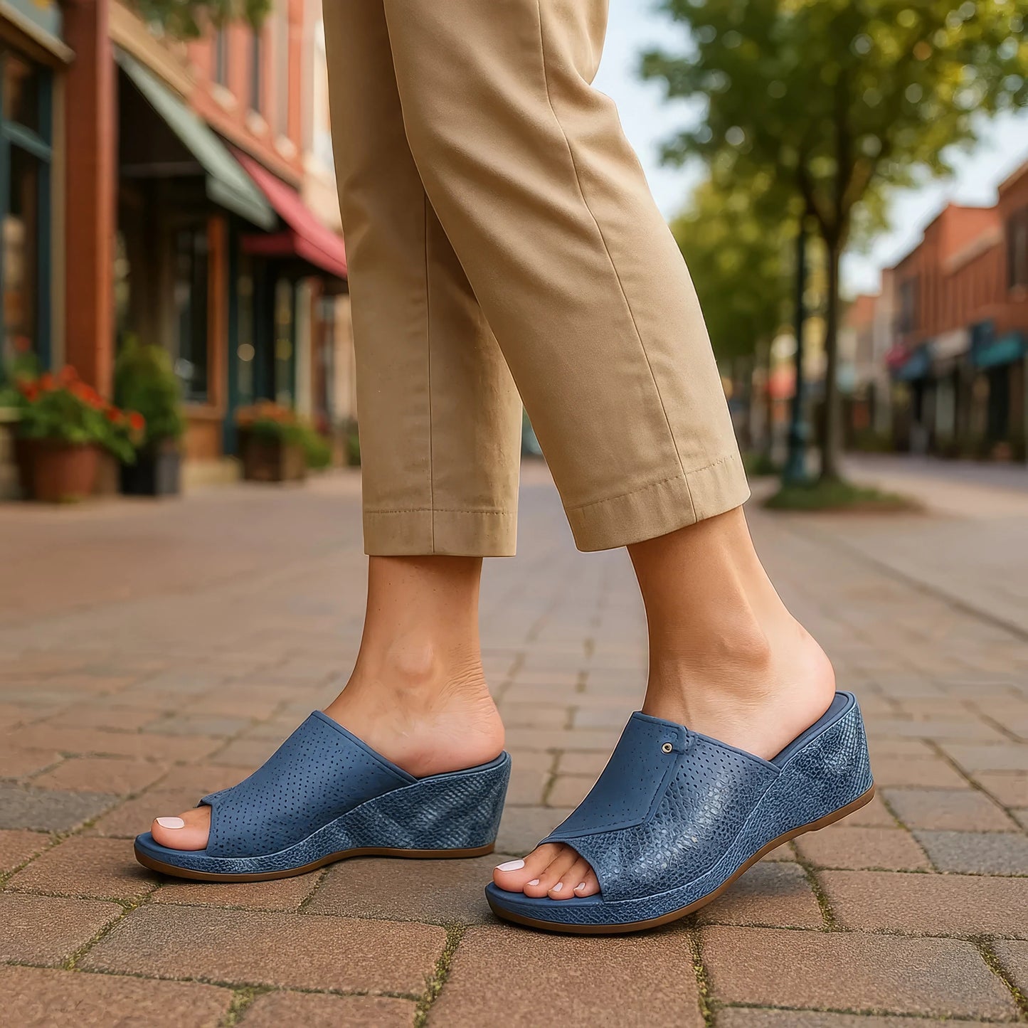 Women's Dacia Black Snake-Skin Wedge Sandals